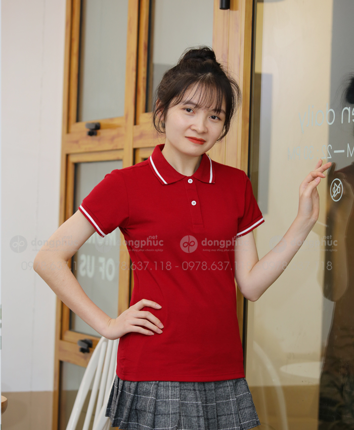 Áo polo mầu đỏ đô
