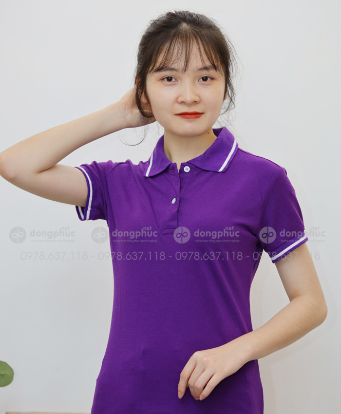 Áo phoong polo mầu tím