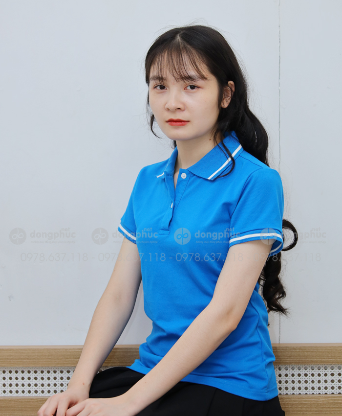 Áo phông polo xanh ya
