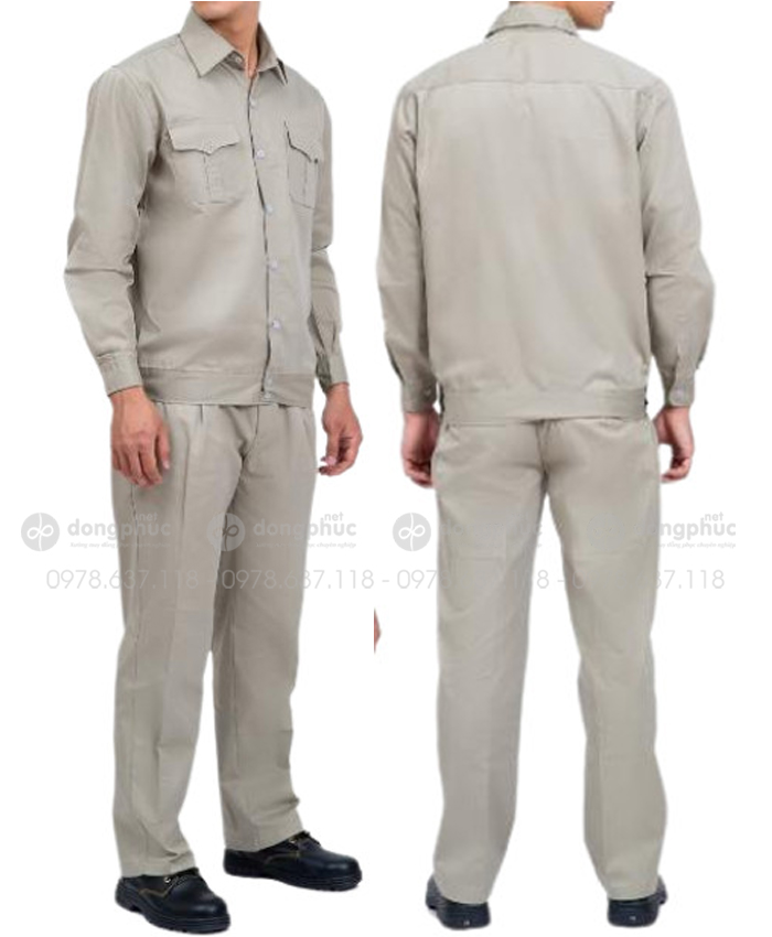 Đồng phục công nhân mầu ghi