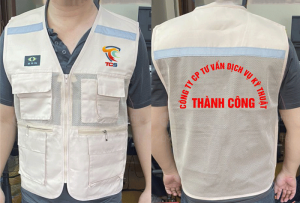 May và in áo gile Công ty CP tư vấn dịch vụ kỹ thuật Thành Công