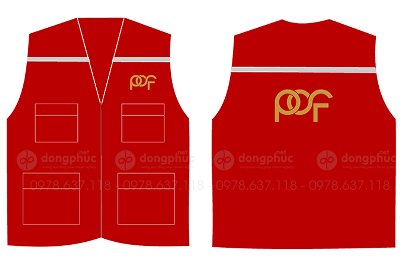 May và in áo gile Công ty POF