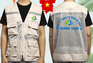 May và in áo gile màu ghi sáng Công ty TNHH tư vấn và đầu tư Trường Thịnh