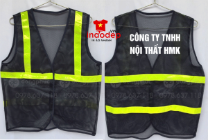 May và in áo gile màu đen Công ty TNHH Nội thất HMK