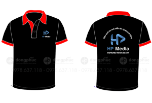 May và in áo phông màu đen HP Media