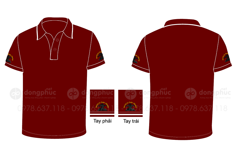 May và in áo phông màu đỏ đô Bonsai Tuấn Phương