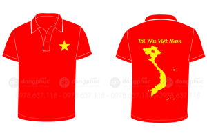 May và in áo phông màu đỏ Tôi yêu Việt Nam