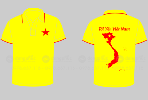 May và in áo phông màu vàng Tôi yêu Việt Nam