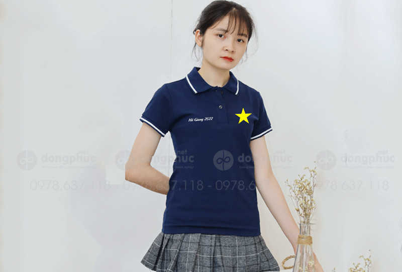 May và in áo phông màu xanh đen Hà Giang 2022