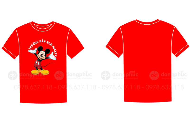 May và in áo phông Trường mầm non Mickey