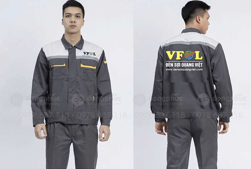 May và in đồng phục bảo hộ Đèn sợi Quang Việt