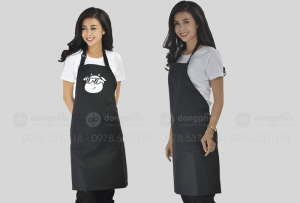 May và in tạp dề màu đen in hình lợn