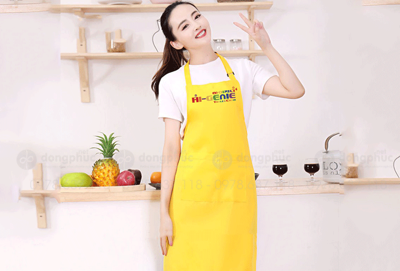 May và in tạp dề Quán Hi-Genie