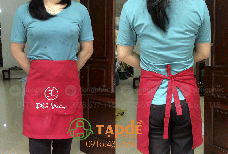 May và in tạp dề Quán Phở Vương