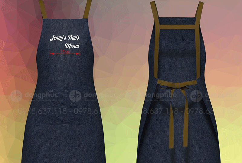 May và in tạp dề Tiệm Nails Jenny's Menai