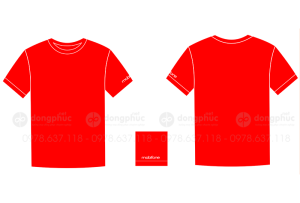 May và in áo phông cổ tròn Mobifone