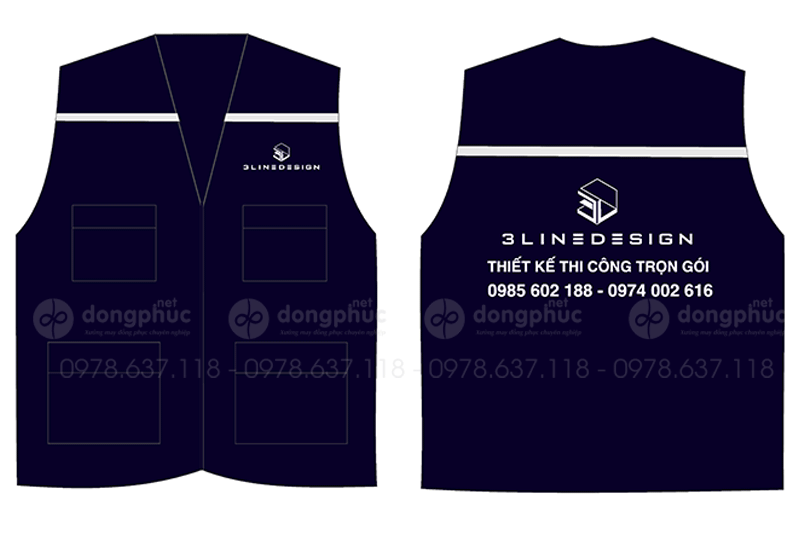 May và in áo gile Công ty 3Line Design