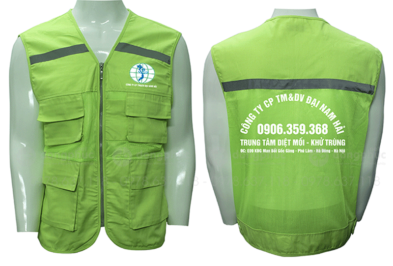 May và in áo gile Công ty CP TM&DV Đại Nam Hải