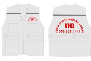 May và in áo gile Công ty CP XD PT Thương mại & Dịch vụ VHD