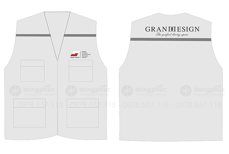 May và in áo gile Công ty Grand Design