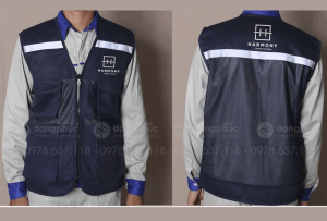 May và in áo gile Công ty Harmony