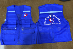 May và in áo gile Công ty Năm Thu - Hải Sơn