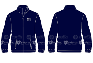 May và in áo khoác màu xanh đen Công ty Tràng An