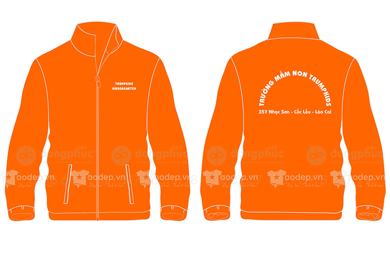 May và in áo khoác Trường Mầm non Trumpkids
