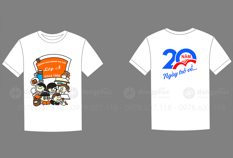 May và in áo Lớp A Trường THCS Quảng Phú Cầu khóa 1989