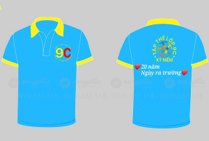 May và in áo màu xanh YA Tập thể Lớp 9C kỉ niệm 20 năm ngày ra trường