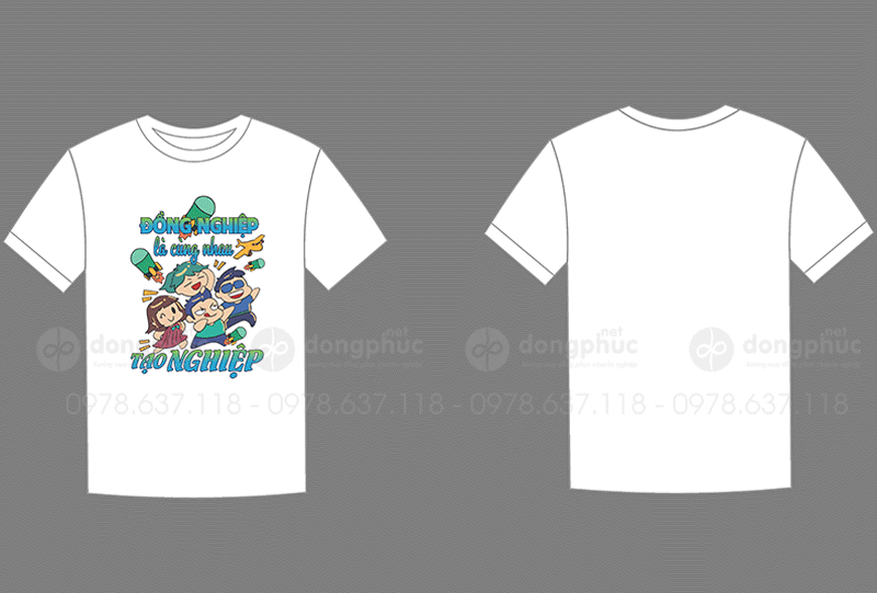 May và in áo phông Đồng nghiệp là cùng nhau tạo nghiệp