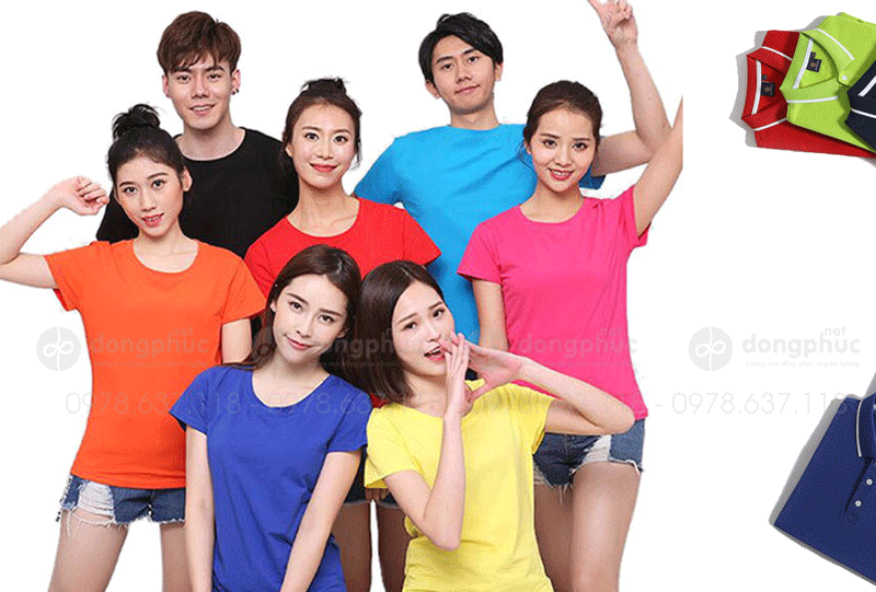 May và in áo phông đồng phục cổ tròn