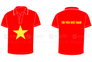 May và in áo phông màu đỏ Tôi yêu Việt Nam