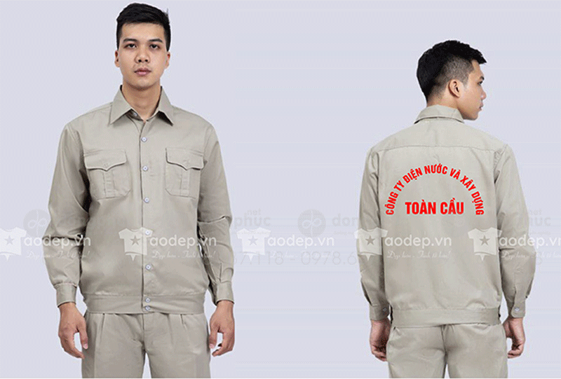May và in đồng phục bảo hộ Công ty điện nước và xây dựng Toàn Cầu