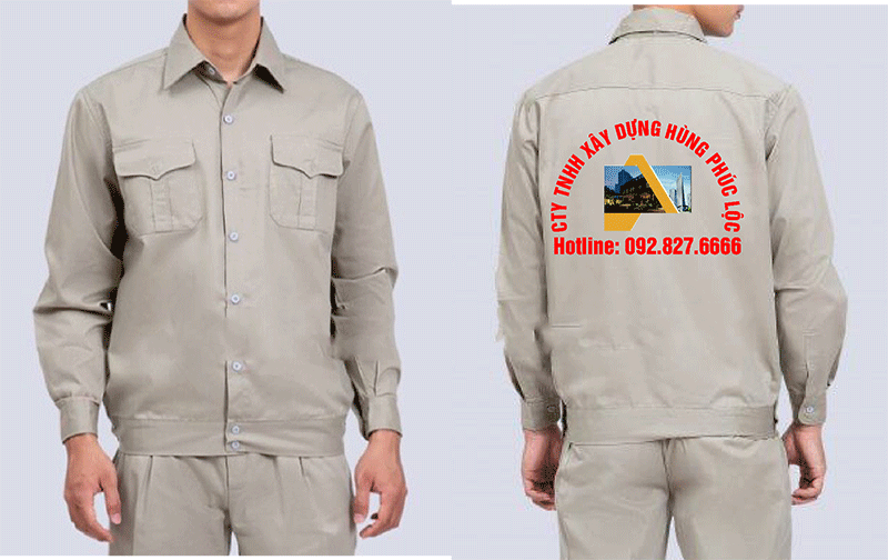 May và in đồng phục bảo hộ Công ty TNHH Xây dựng Hùng Phúc Lộc