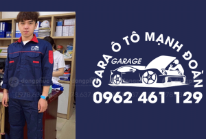 May và in đồng phục bảo hộ Gara ô tô Mạnh Đoàn