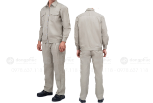 May và in đồng phục bảo hộ màu ghi sáng