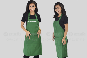 May và in tạp dề màu xanh lá Cửa hàng Be's Bakery