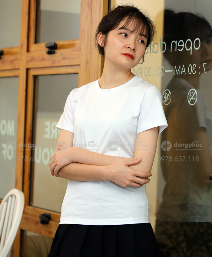 Áo thun trắng đẹp may sẵn