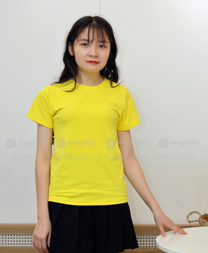 Áo thun vàng 100% cotton