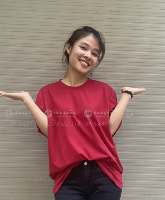 Áo thun đỏ đô form rộng