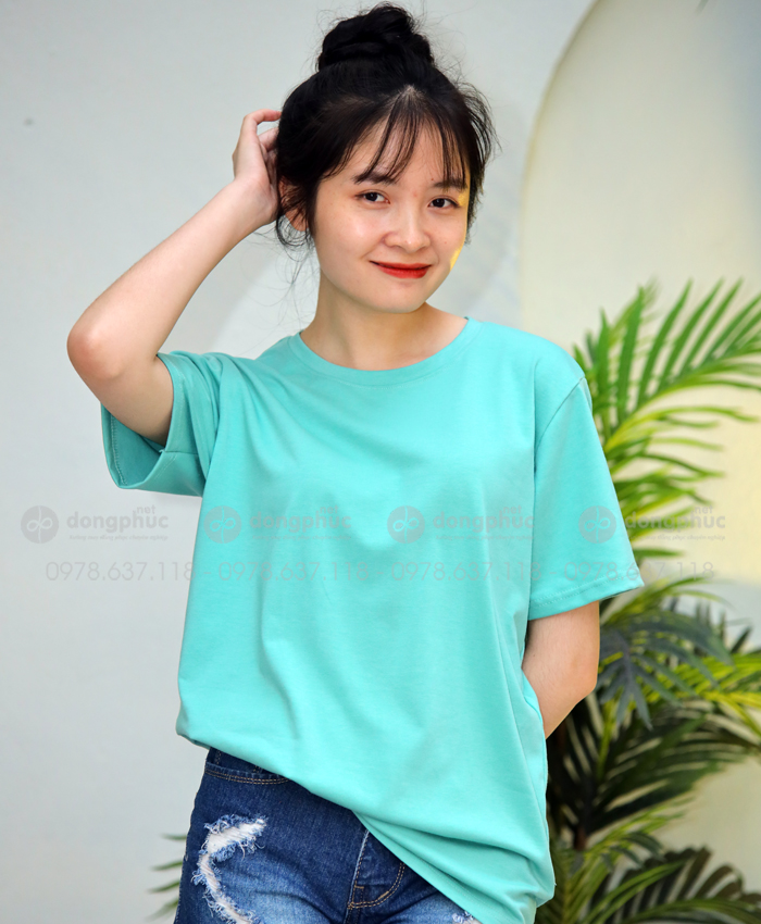 Áo thun xanh ngọc form rộng