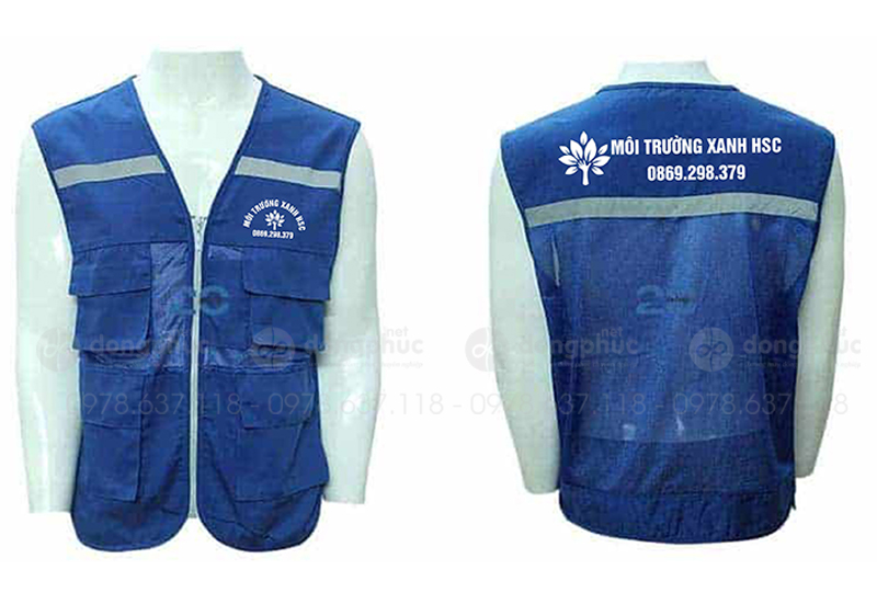 May và in áo gile Công ty Môi trường xanh HSC