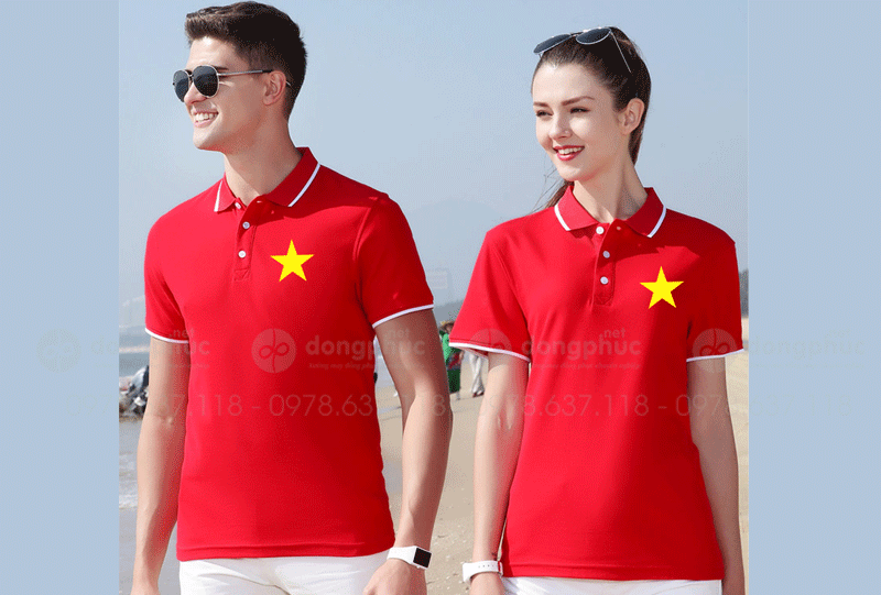 May và in áo phông cờ đỏ sao vàng