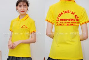 May và in áo phông màu vàng Tư vấn thiết kế Minh Phương