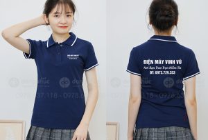 May và in áo phông màu xanh đen Điện máy Minh Vũ