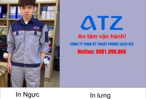 May và in đồng phục bảo hộ Công ty TNHH kỹ thuật Phòng sạch ATZ