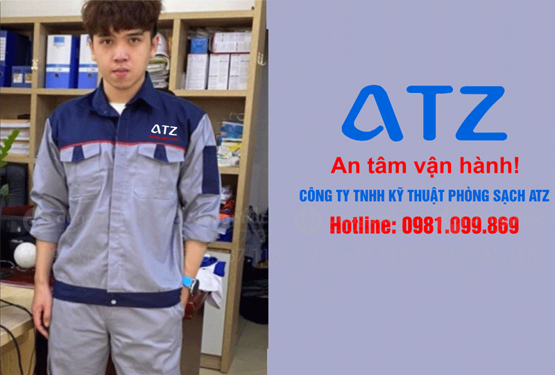 May và in đồng phục bảo hộ Công ty TNHH kỹ thuật phòng sạch ATZ
