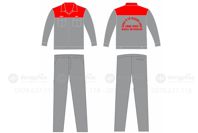 May và in đồng phục bảo hộ Gara ô tô Hoàng Anh Đông Triều