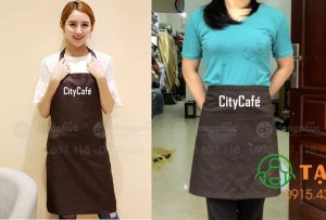 May và in tạp dề Quán City Cafe